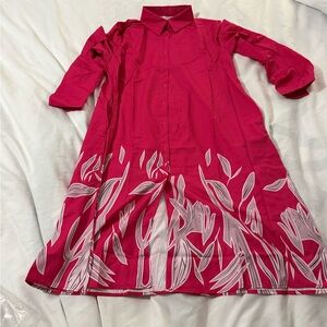 Long sleeve summer shirt dress XL nwot